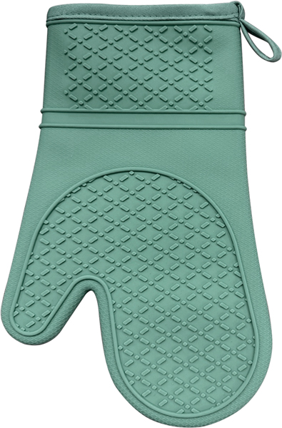 Рукавица термостойкая с 1-м выделенн. пальц. 30*18,5 см(от -40 до +240°С) зеленая, силикон (1шт)/1/10/