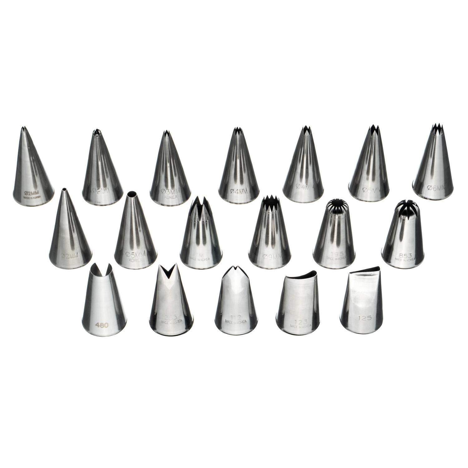 Набор кондитерских насадок 18 шт нерж. для оформления в стиле ламбет /1/