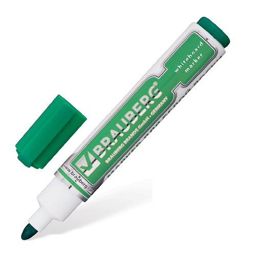 Маркер для маркерной доски Brauberg линия 5 мм. зеленый /1/ АКЦИЯ