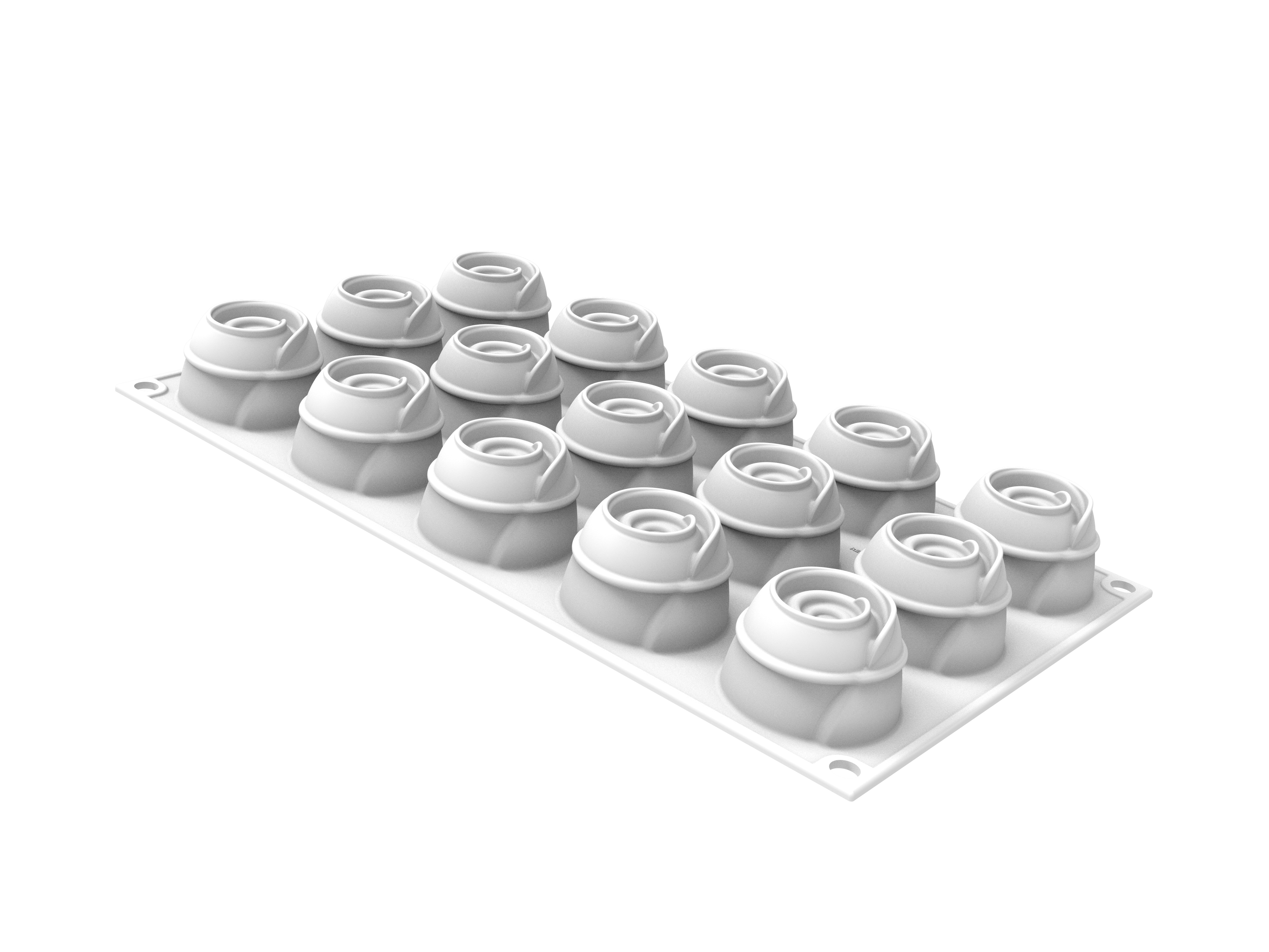 Форма для выпечки 15 ячеек 30 мл. d=40 мм. h=30 мм. Иней силикон Silikomart /1/10/