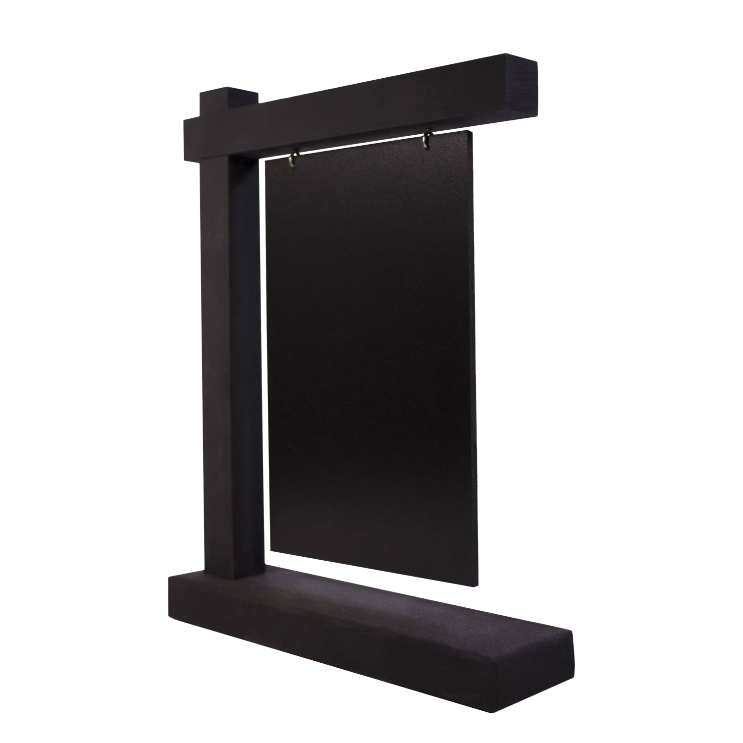 Табличка 170*220 мм. А6 меловая двусторонняя висячая, на дерев. подставке черная /1/5/