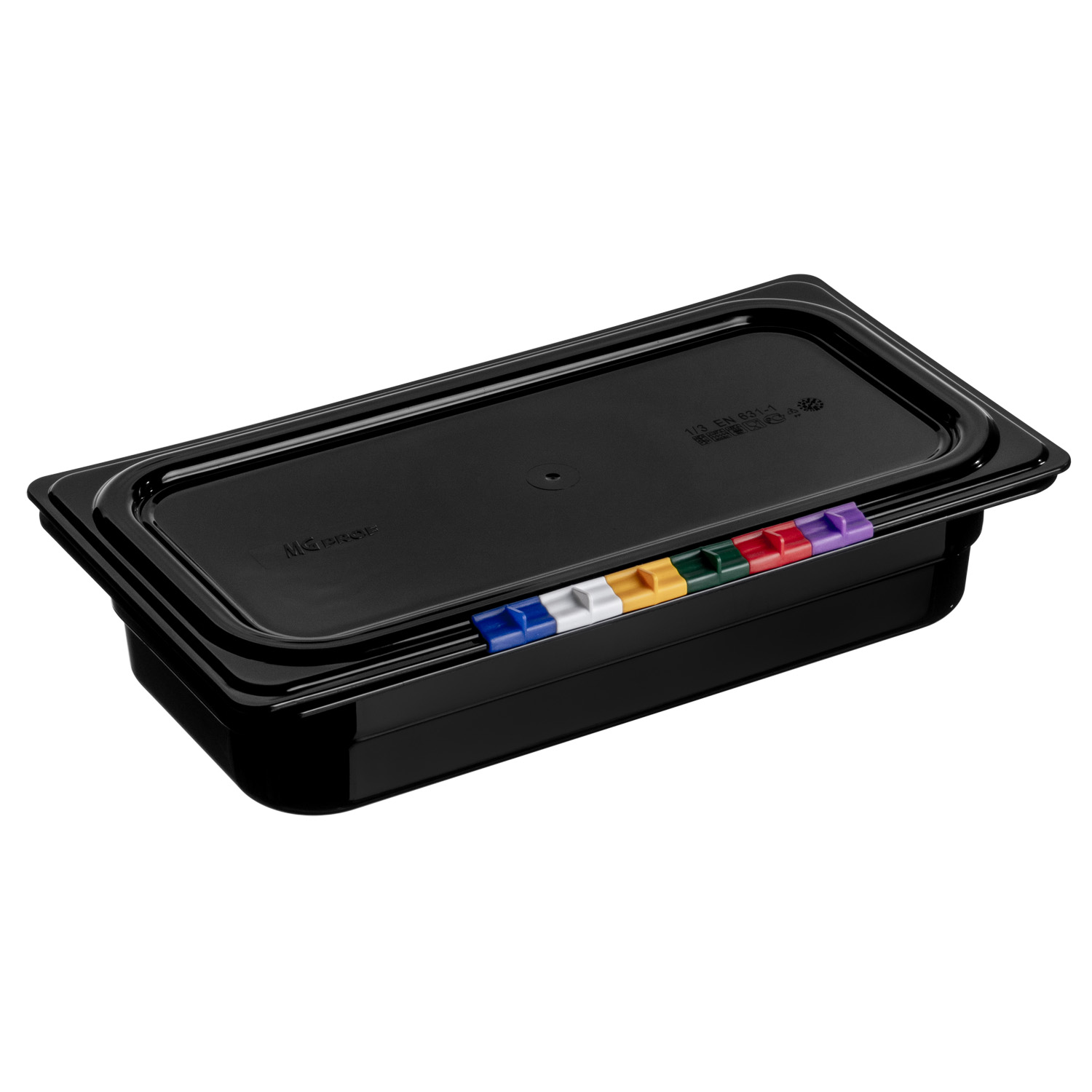 Гастроемкость 1/3 h= 65 мм. 325*176 мм. 2,4 л. п/п черная с крышкой MGprof /1/7/