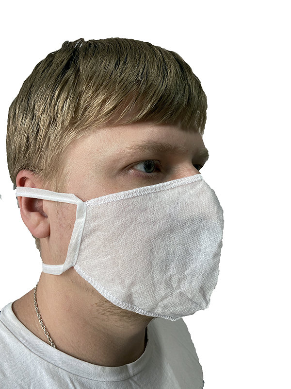 Маска защитная одноразовая из спанбонда на завязках /20/