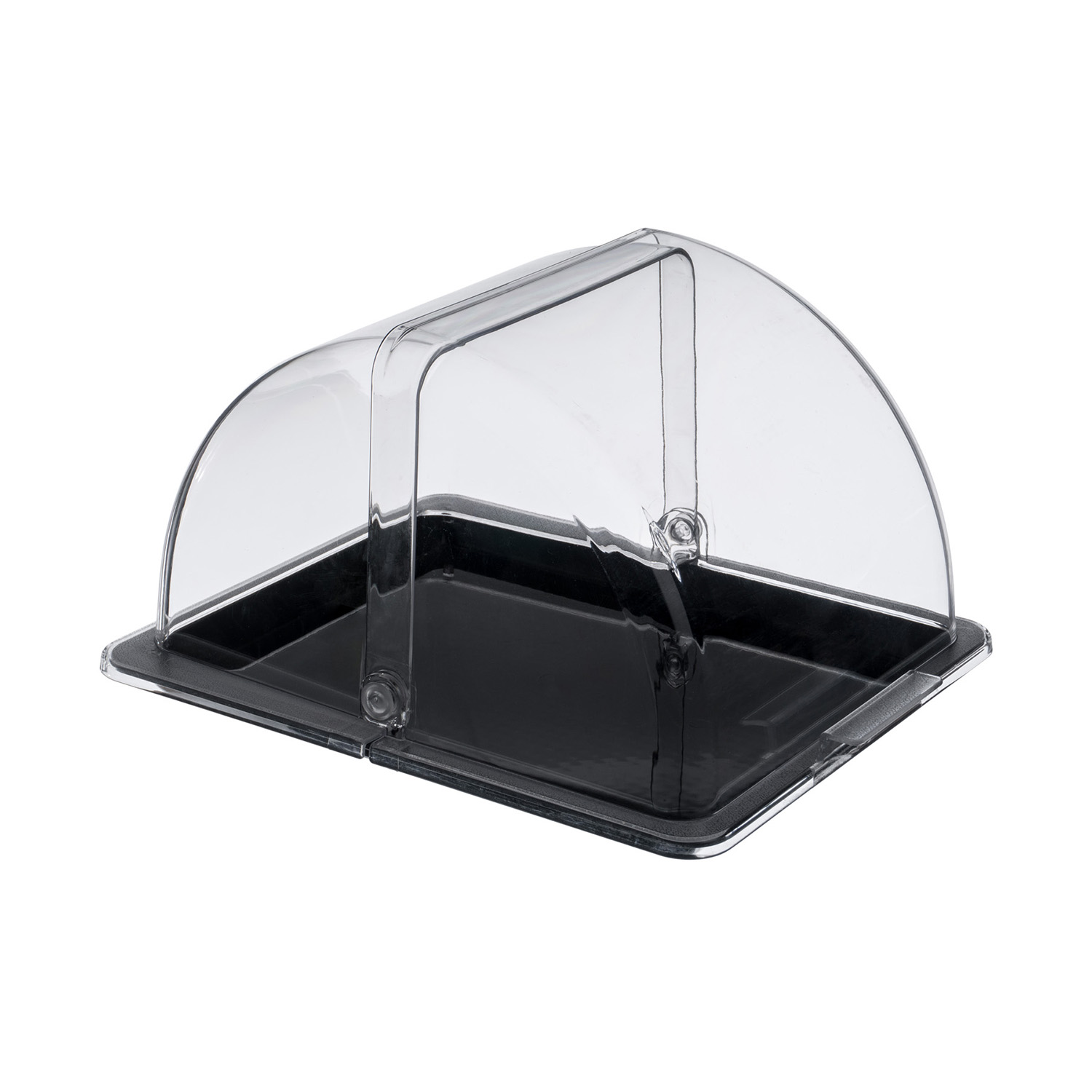 Поднос сервировочный GN 1/2 32,5*26,5 см. поликарбонат, черный, с крышкой Roll-Top GP /1/ ВДОХНОВЕНИЕ