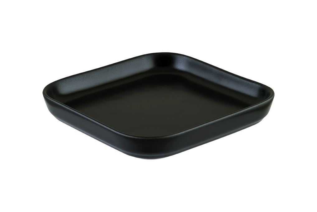 Тарелка квадр. 150*140 мм. без полей Черный, форма НотНит Bonna /1/6/864/