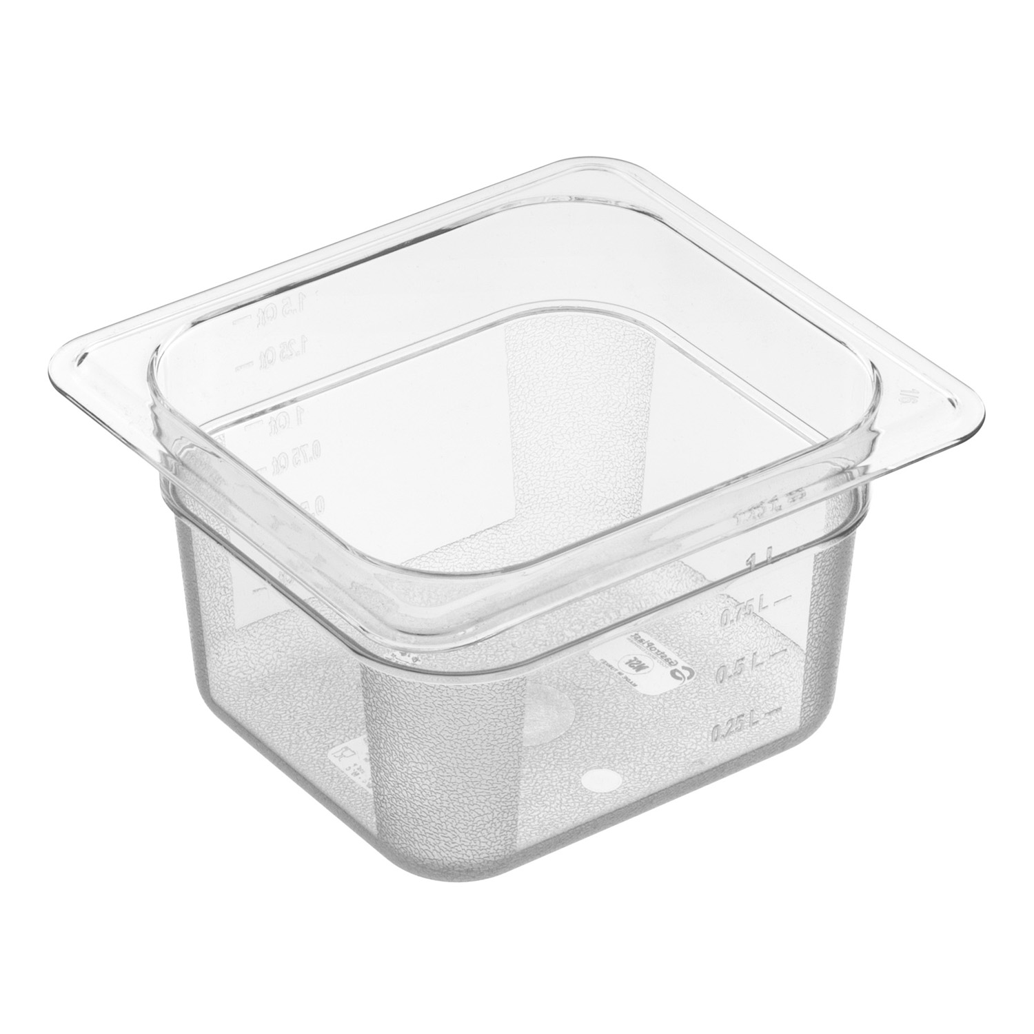 Гастроемкость 1/6 h=100 мм. 176*162 мм. 1,4 л. поликарб. прозрачная GP /1/