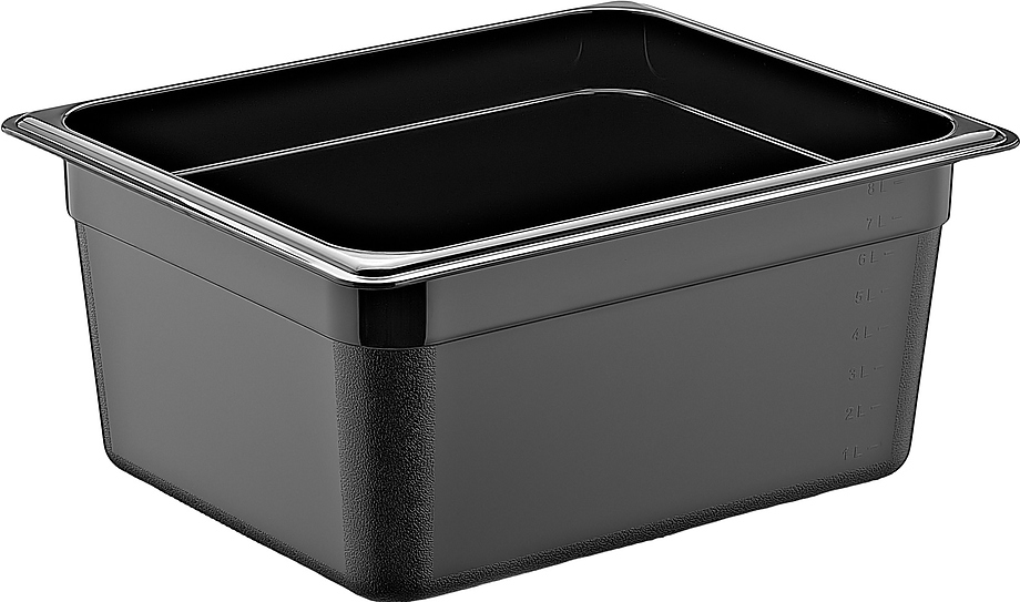 Гастроемкость 1/2 h=150 мм. 8 л. п/п черная GP /1/12/