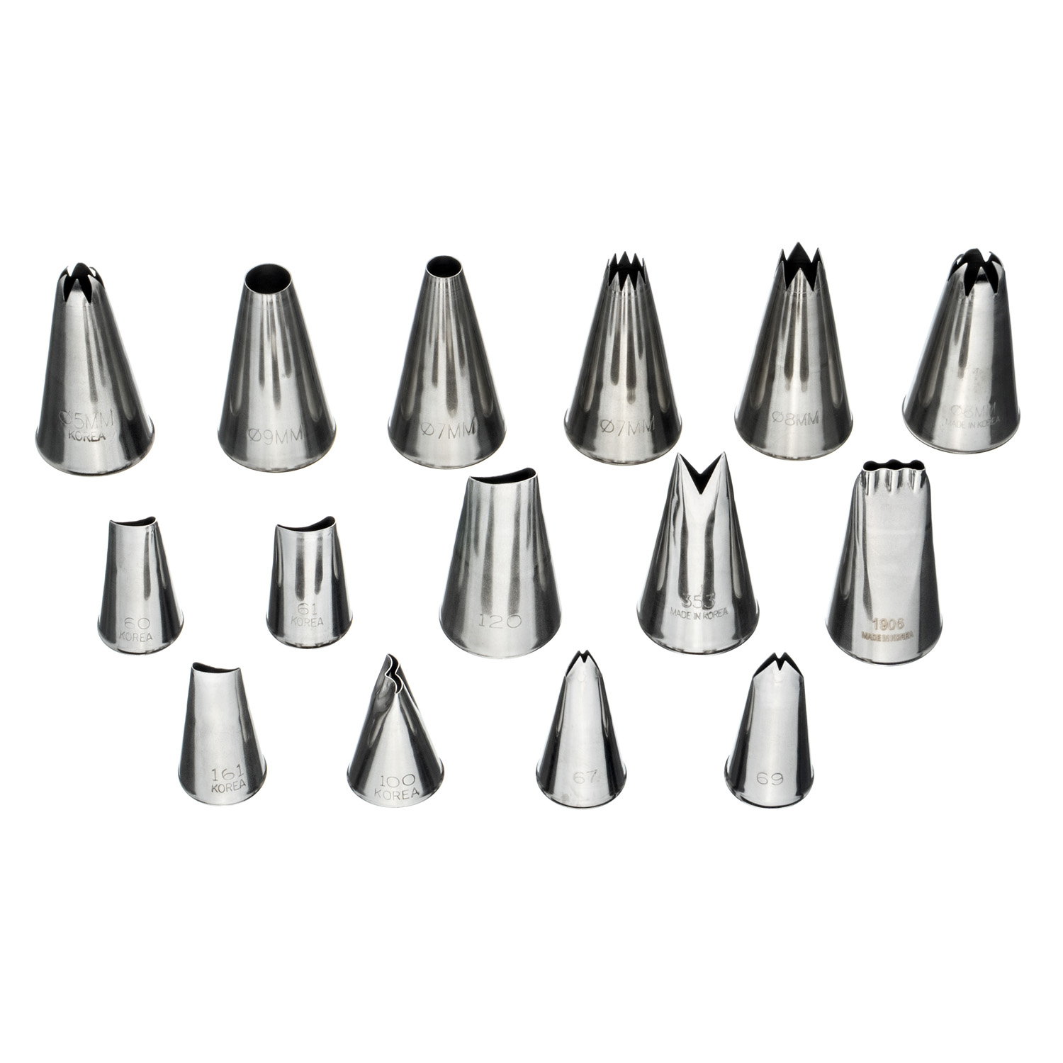 Набор кондитерских насадок 15 шт нерж. для кремовых роз и пионов /1/ АКЦИЯ