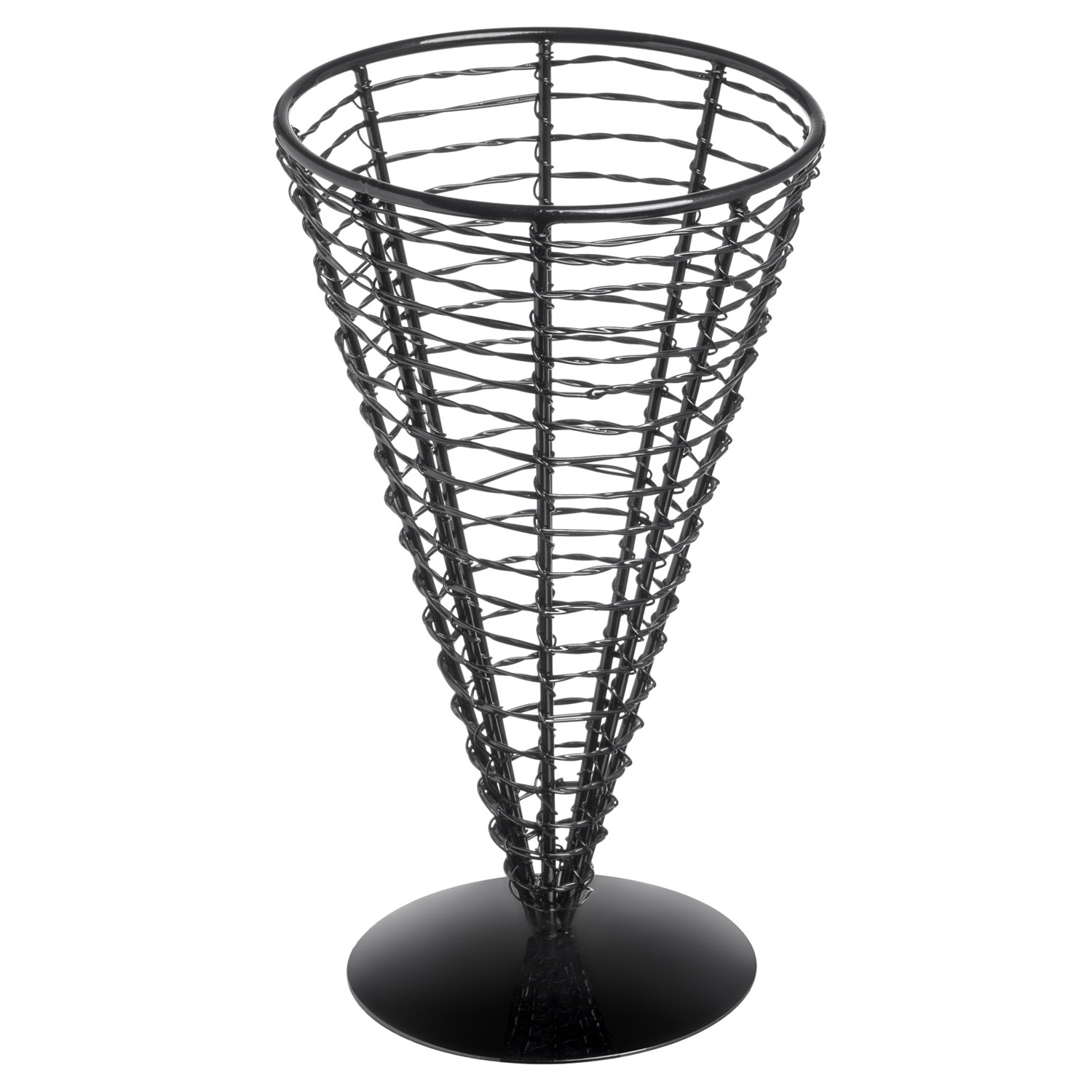 Корзинка для подачи коническая d=130 мм. h=225 мм. 900 мл. кованное железо, черная MGsteel /1/24/