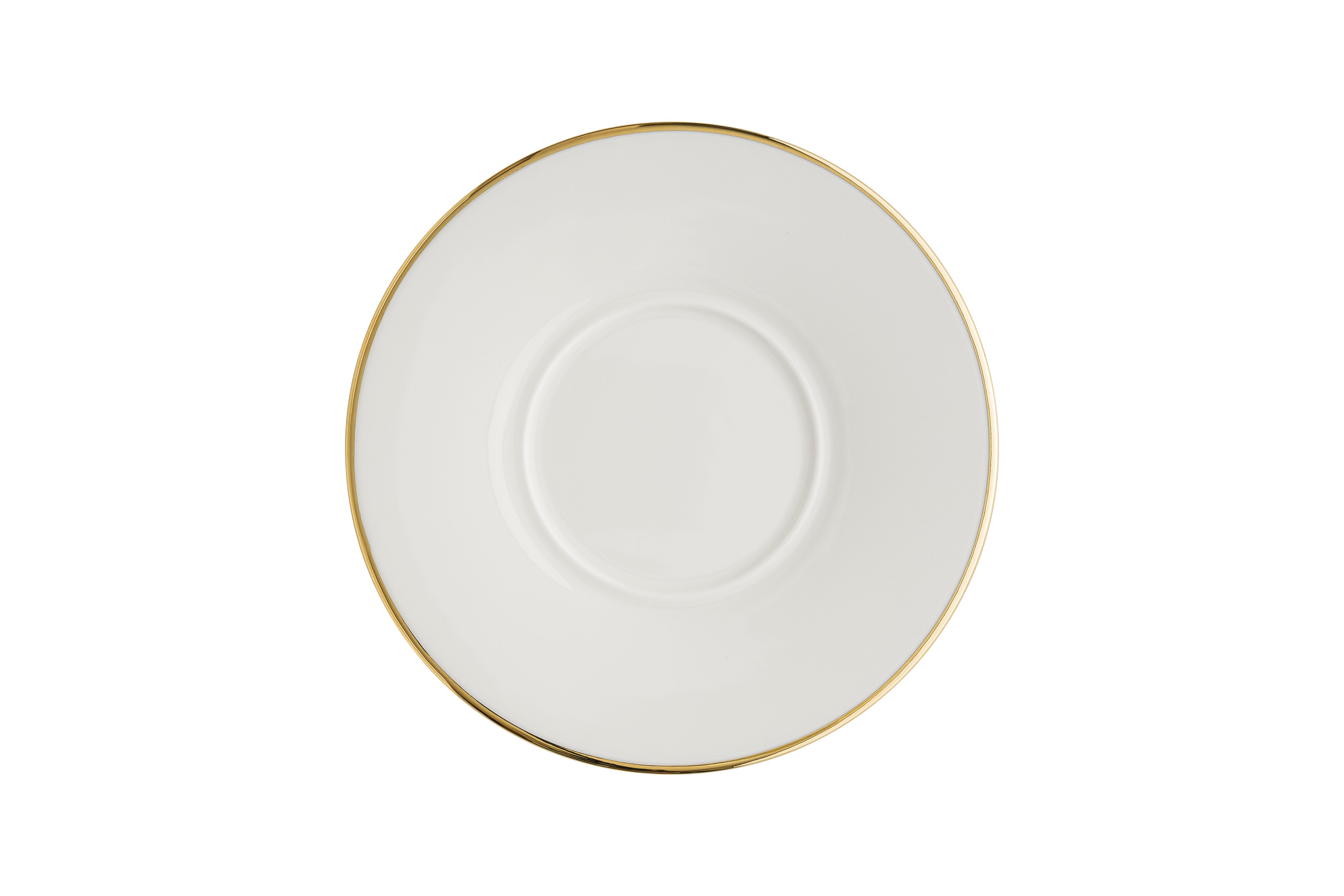 Блюдце d=120 мм. Золотая линия, форма Нит, тонкий край Bonna /1/6/