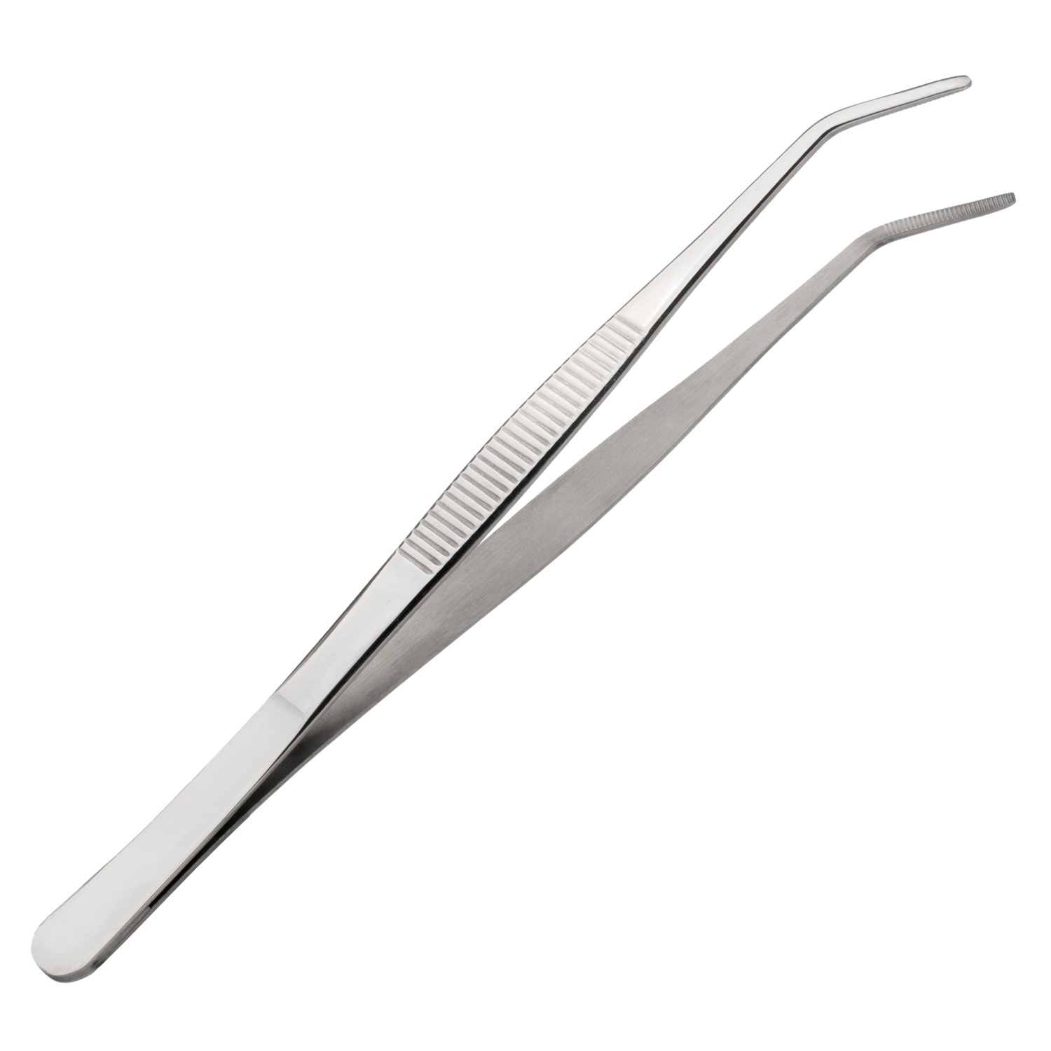 Щипцы (пинцет) 20 см. прямые, изогнутый кончик, нерж. MGsteel /1/100/ АКЦИЯ
