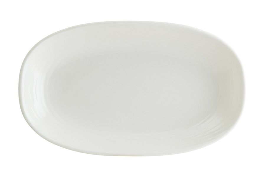 Блюдо овальное 340*190 мм. Белый Луп узкая полоска Bonna /1/12/534/