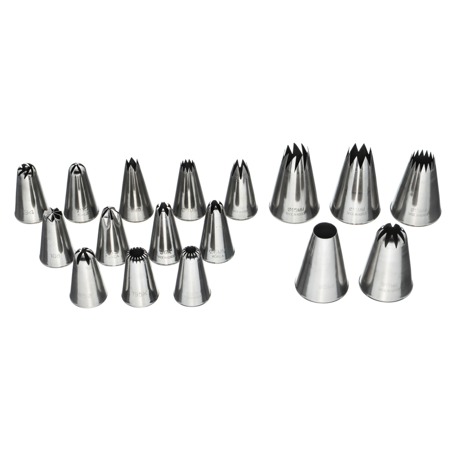 Набор кондитерских насадок 18 шт нерж. для декора капкейков /1/ АКЦИЯ