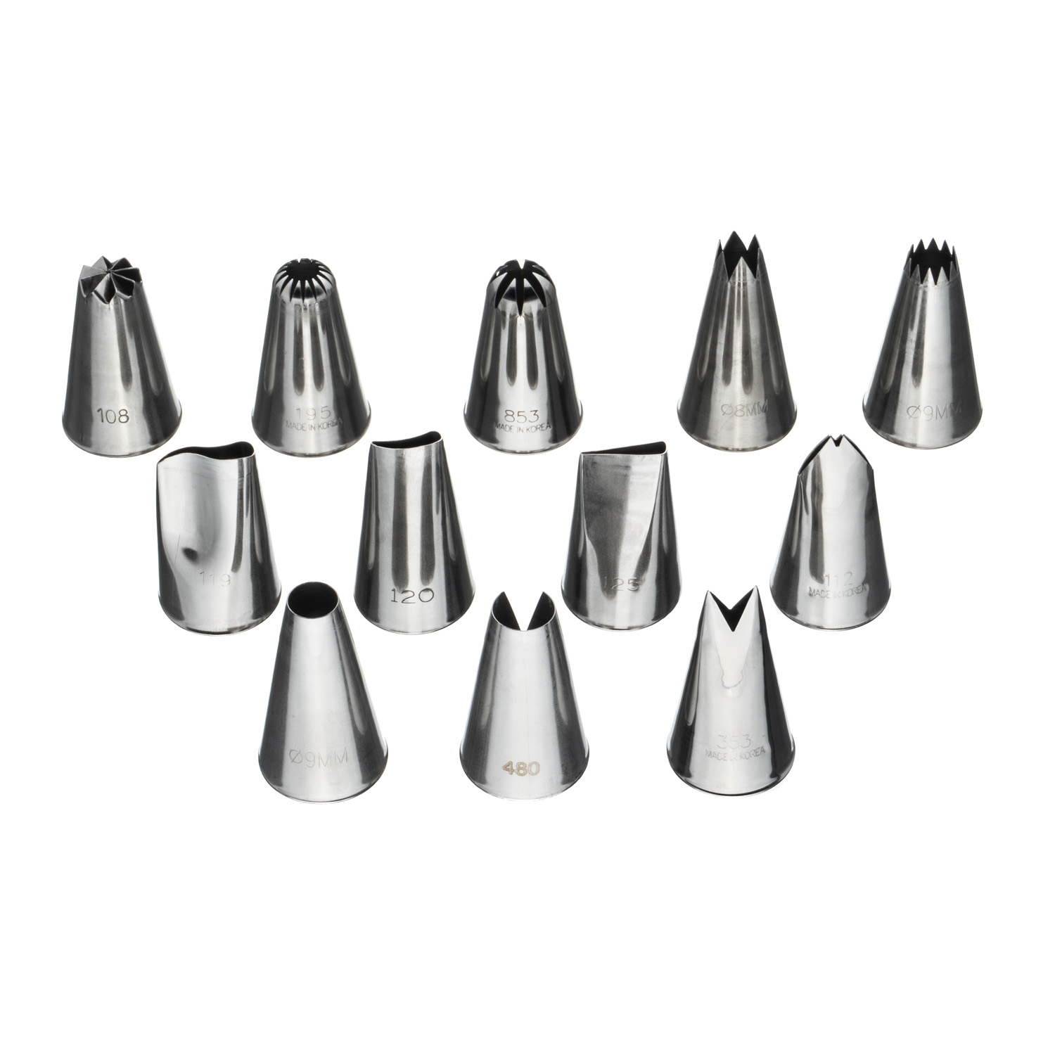 Набор кондитерских насадок 12 шт нерж. для декора тортов, пирожных и других конд. изделий /1/ АКЦИЯ АКЦИЯ