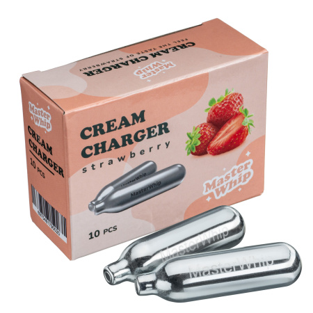Баллончики для сифона для взбивания сливок (N2O) 10 шт/уп. вкус клубника MasterWhip /1/36/ АКЦИЯ