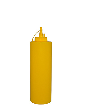 Емкость для соуса  375 мл. d=55 мм. h=215 мм. с крышкой желтая MGprof /1/24/