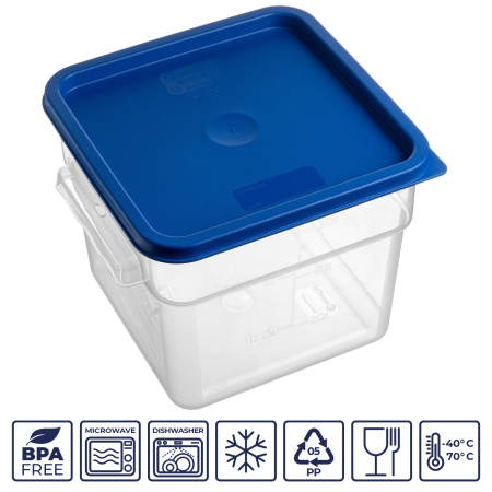 Крышка для контейнера для продуктов квадратная 230*230 мм. синяя, п/п (контейнер 76701, 76702) GP /1/12/