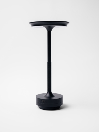 Лампа настольная d=13 см. h=27,5 см. 3 цвета, сенсорная регулировка яркости, алюм., черная LED HIGH-TECH MGline /1/20/