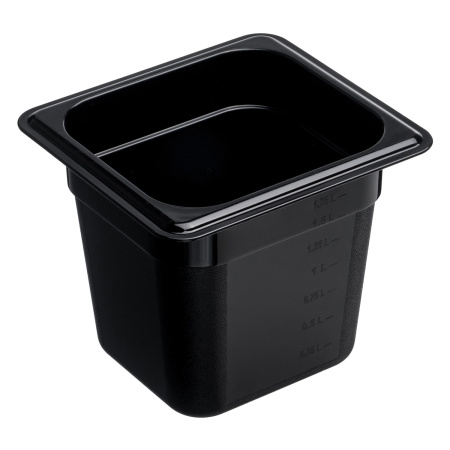 Гастроемкость 1/6 h=150 мм. 176*162 мм. 2,1 л. поликарб. черная GP /1/