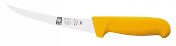 Нож обвалочный 130/260 мм. изогнутый, полугибкое лезвие, желтый SAFE Icel /1/ АКЦИЯ