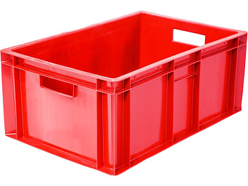 Ящик 600*400*250 мм. для мяса прямой сплошной, красный (крышка 76402) /1/36/