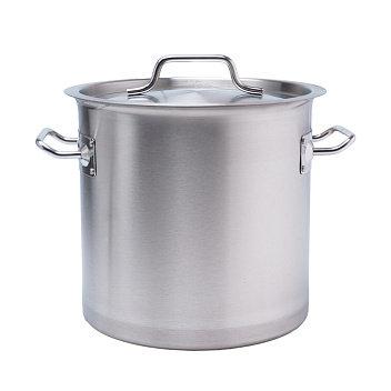 Котел 12 л. нерж. d=25 см. h=25 см. тройное дно с крышк. (индукция) MGsteel /1/