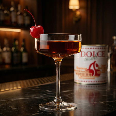 Черешня коктейльная 3,3 кг. в сиропе, красная с веточкой, паст. /1/