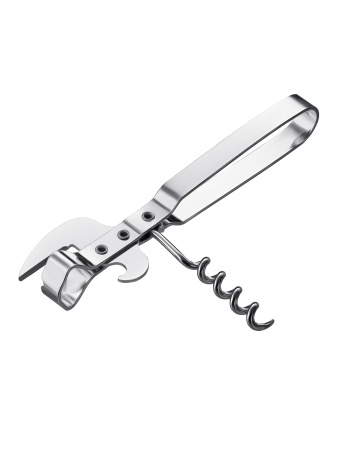 Открывалка для консервных банок 15 см. с штопором, сталь /1/288/