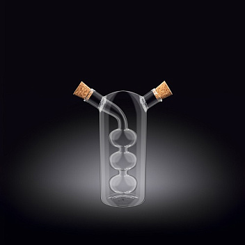 Бутылка для масла и уксуса  300/60 мл. d=65 мм. h=165мм. 2в1 Термостекло Wilmax /1/40/