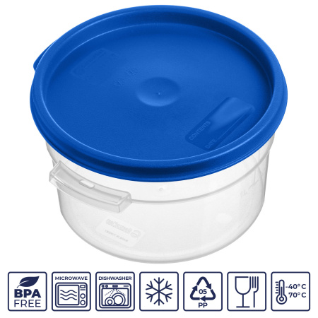 Крышка для контейнера для продуктов круглая d=180 мм. синяя, п/п (контейней 76719, 76720) GP /1/12/