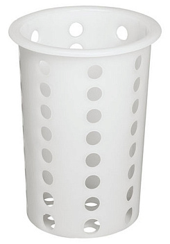 Подставка для столовых приборов (стакан) d= 95 мм. h=130 мм. перфор. белый, пластик MGprof /1/17/