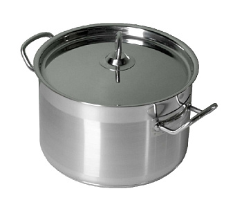Кастрюля  3,0 л. нерж. d=20 см. h=10 см.тройное дно с крышк. (индукция) MGsteel /1/
