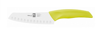 Нож японский Santoku 140/260 мм. с бороздками, салатовый  I-TECH Icel /1/12/