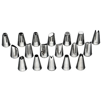 Набор кондитерских насадок 18 шт нерж. для декора тортов, пирожных и других конд. изделий №2 /1/ АКЦИЯ АКЦИЯ