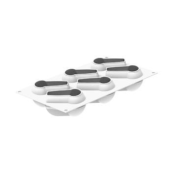 Форма для выпечки 145 мл. 6 ячеек 90*62 мм. h=55 мм. Ромовая баба силикон Silikomart /1/8/