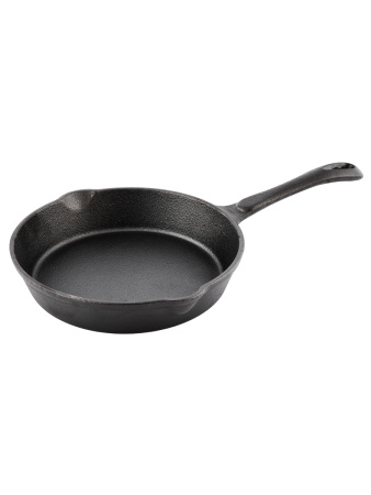 Сковорода порц. d=20 см. h=3,5 см. 0,9 л. чугун. с лит. ручкой /1/