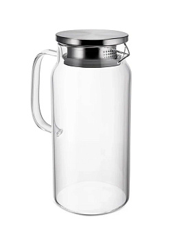 Кувшин 1,2 л. d=135 мм. h=230 мм. с крышкой нерж., Термостекло /1/12/