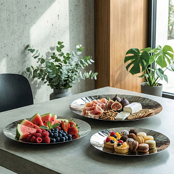 Блюдо для подачи d=340 мм. нерж. Abert /1/