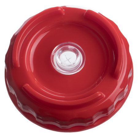 Емкость для соуса  500 мл. d=70 мм. h=166 мм. с 2 крышками, с силик. носик. широкая прозрачная, крышки красные GP /1/96/ ВДОХНОВЕНИЕ