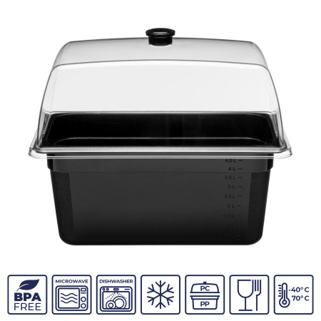 Гастроемкость 1/3 h=150 мм. 325*176 мм. 5 л. п/п черная GP /1/18/