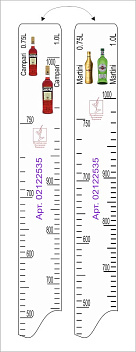 Линейка Campari (0.75 л./1 л.)/ Martini (0.75 л./1 л.) L=28 см. В=2 см. /1/