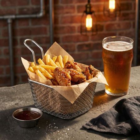 Корзинка для подачи прямоугольная 100*80 мм. h=60 мм. 400 мл. нерж. MGsteel /1/6/144/