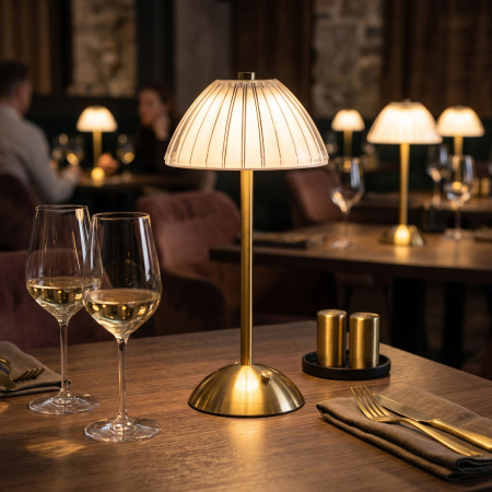 Лампа настольная d=15 см. h=30 см. 3 цвета, сенсорная регулировка яркости, нерж., золотая LED ENGLISH STYLE MGline /1/20/