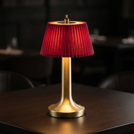 Лампа настольная d=13,5 см. h=26,5 см. 3 цвета, сенсорная регулировка яркости, нерж., красная LED PINE MGline /1/20/