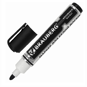 Маркер для маркерной доски Brauberg линия 5 мм. черный /1/ АКЦИЯ