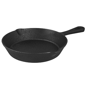 Сковорода порц. d=15 см. h=3,2 см. 0,4 л. чугун. с лит. ручкой /1/