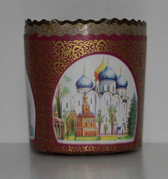 Форма бум. для кулича d=90 мм. h=90 мм. Пасхальный на 200 гр. (3 шт/уп) /1/75/  Форма бум. для кулича d=90 мм. h=90 мм. Пасхальный на 200 гр. (3 шт/уп) /1/75/