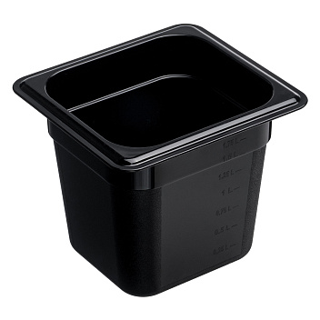 Гастроемкость 1/6 h=150 мм. 176*162 мм. 2,1 л. поликарб. черная GP /1/