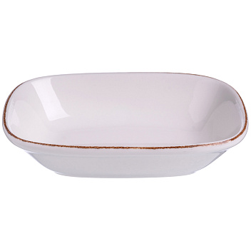 Салатник 140*100 мм. 160 мл. h=35 мм., касалетка Ретро коричневый край, форма Гурмэ Bonna /1/12/2040/ ВДОХНОВЕНИЕ