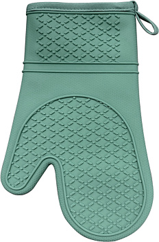 Рукавица термостойкая с 1-м выделенн. пальц. 30*18,5 см(от -40 до +240°С) зеленая, силикон (1шт)/1/10/